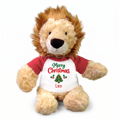 Personalized Christmas Stuffed Lion - 12 Inch Plush Tubbie Wubbies Lion