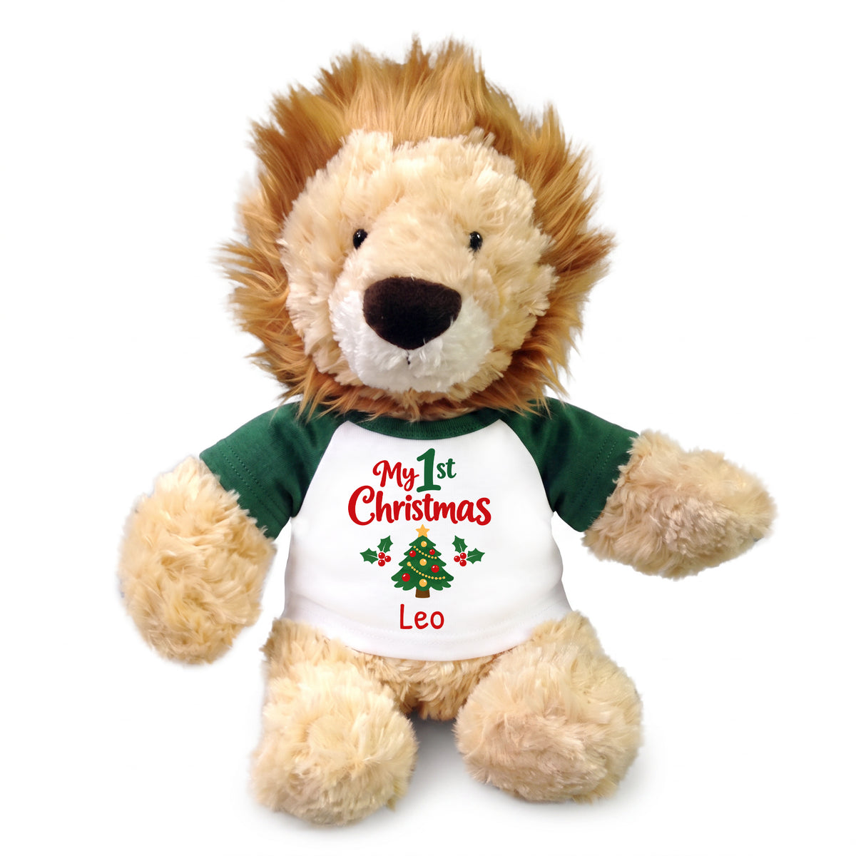 Personalized Christmas Stuffed Lion - 12 Inch Plush Tubbie Wubbies Lion