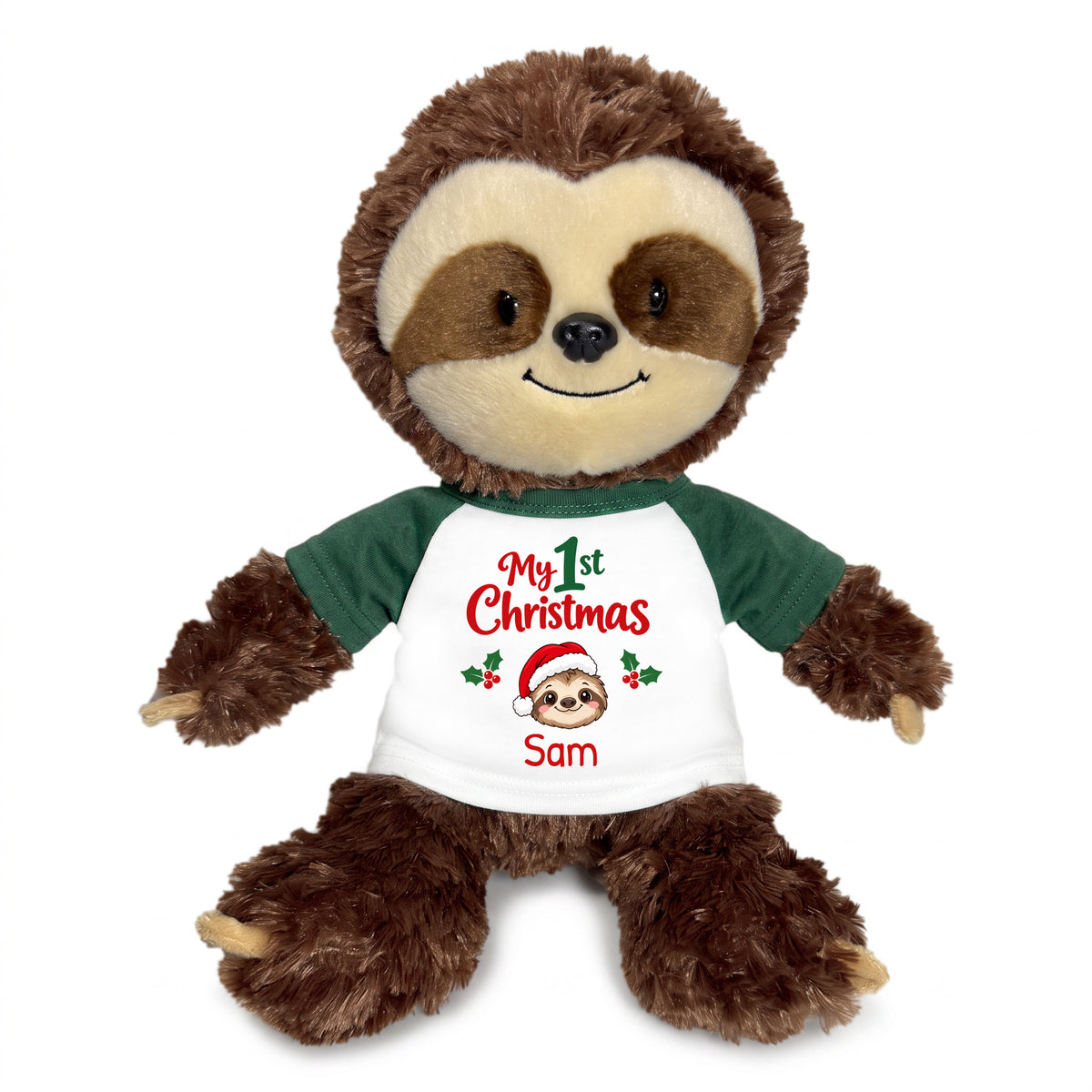 Personalized Christmas Stuffed Sloth - 12 Inch Plush Tubbie Wubbies Sloth