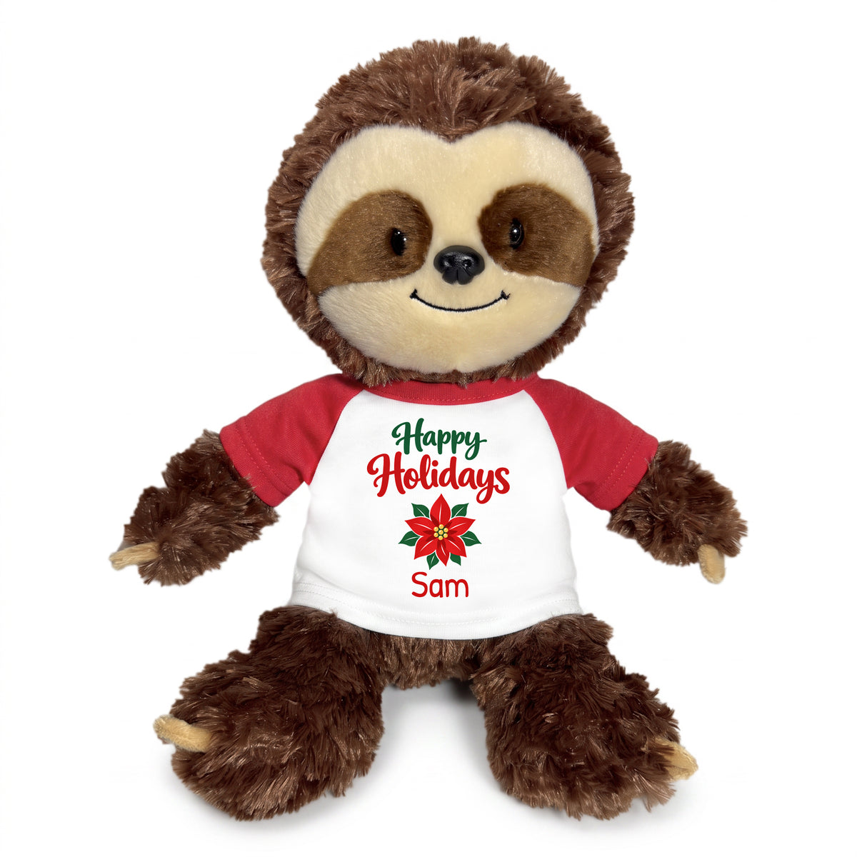 Personalized Christmas Stuffed Sloth - 12 Inch Plush Tubbie Wubbies Sloth