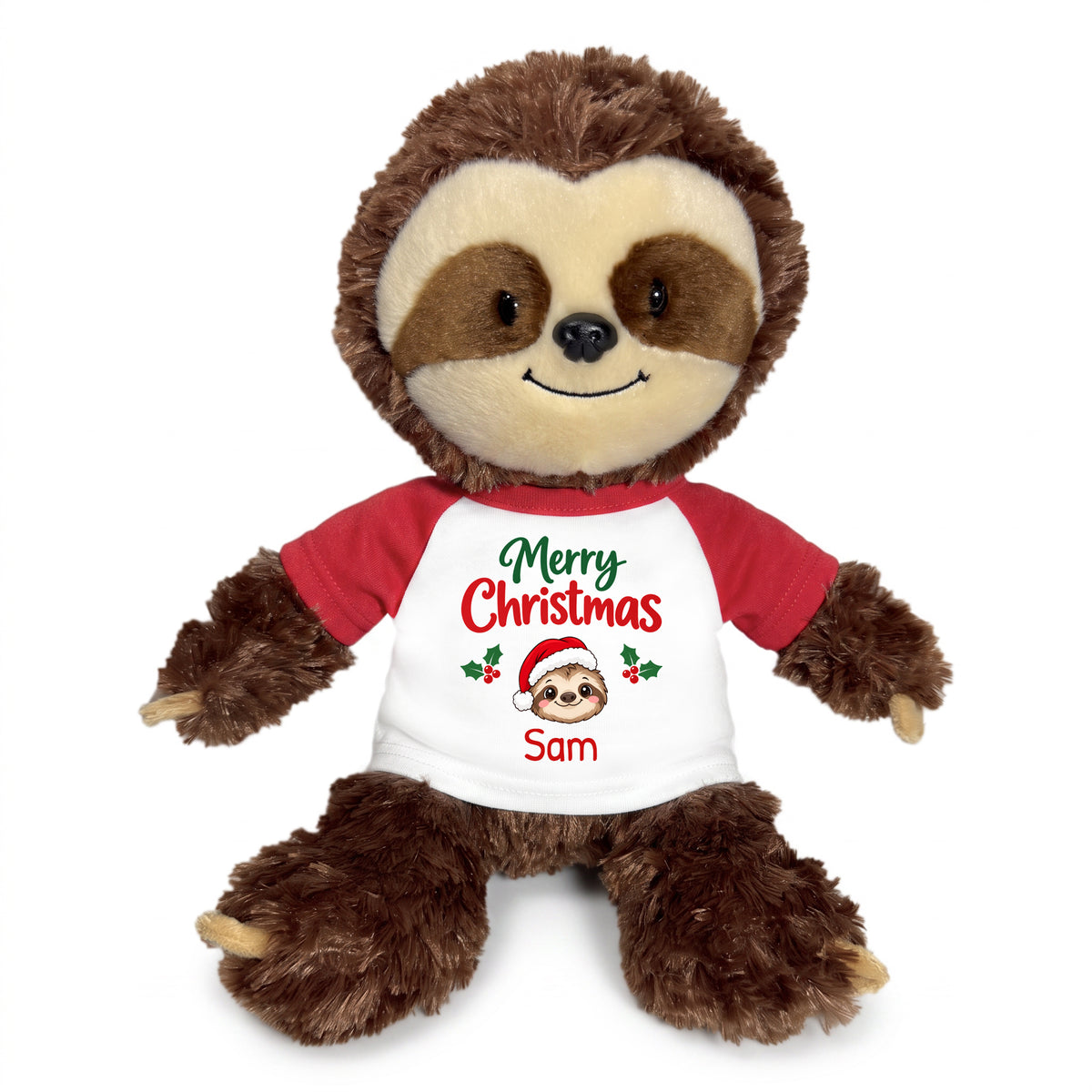 Personalized Christmas Stuffed Sloth - 12 Inch Plush Tubbie Wubbies Sloth
