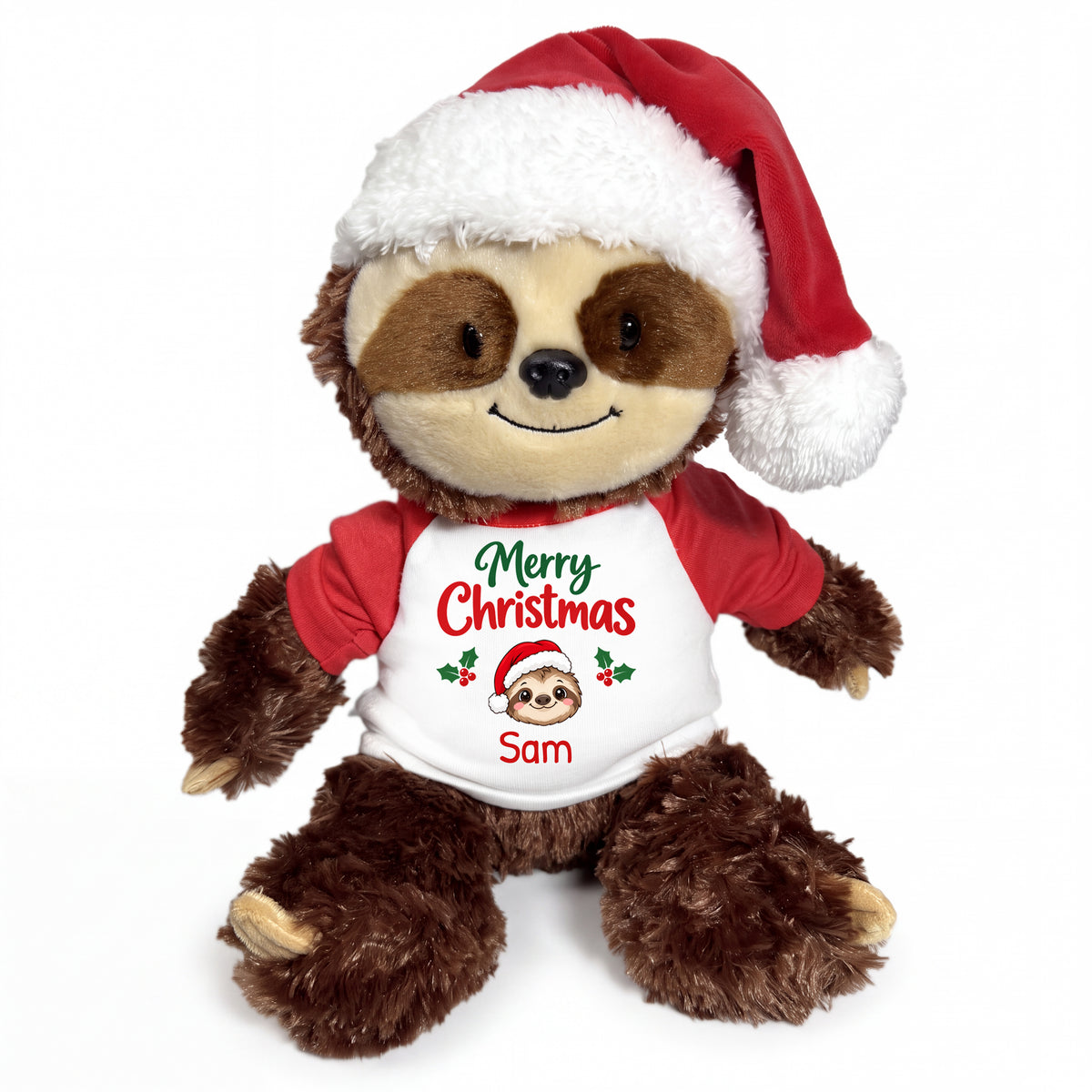 Personalized Christmas Stuffed Sloth - 12 Inch Plush Tubbie Wubbies Sloth