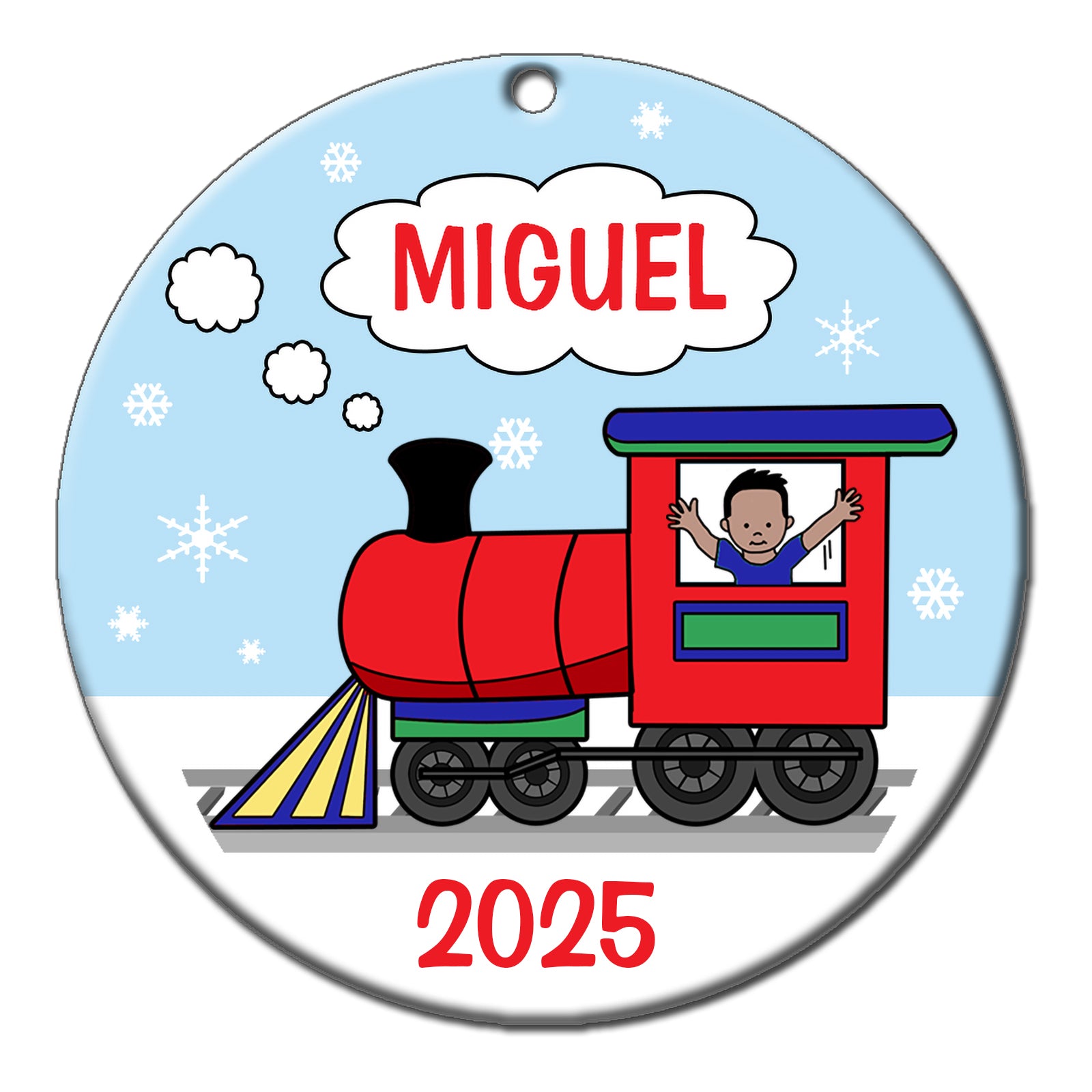 Train Boy Personalized Christmas Ornament