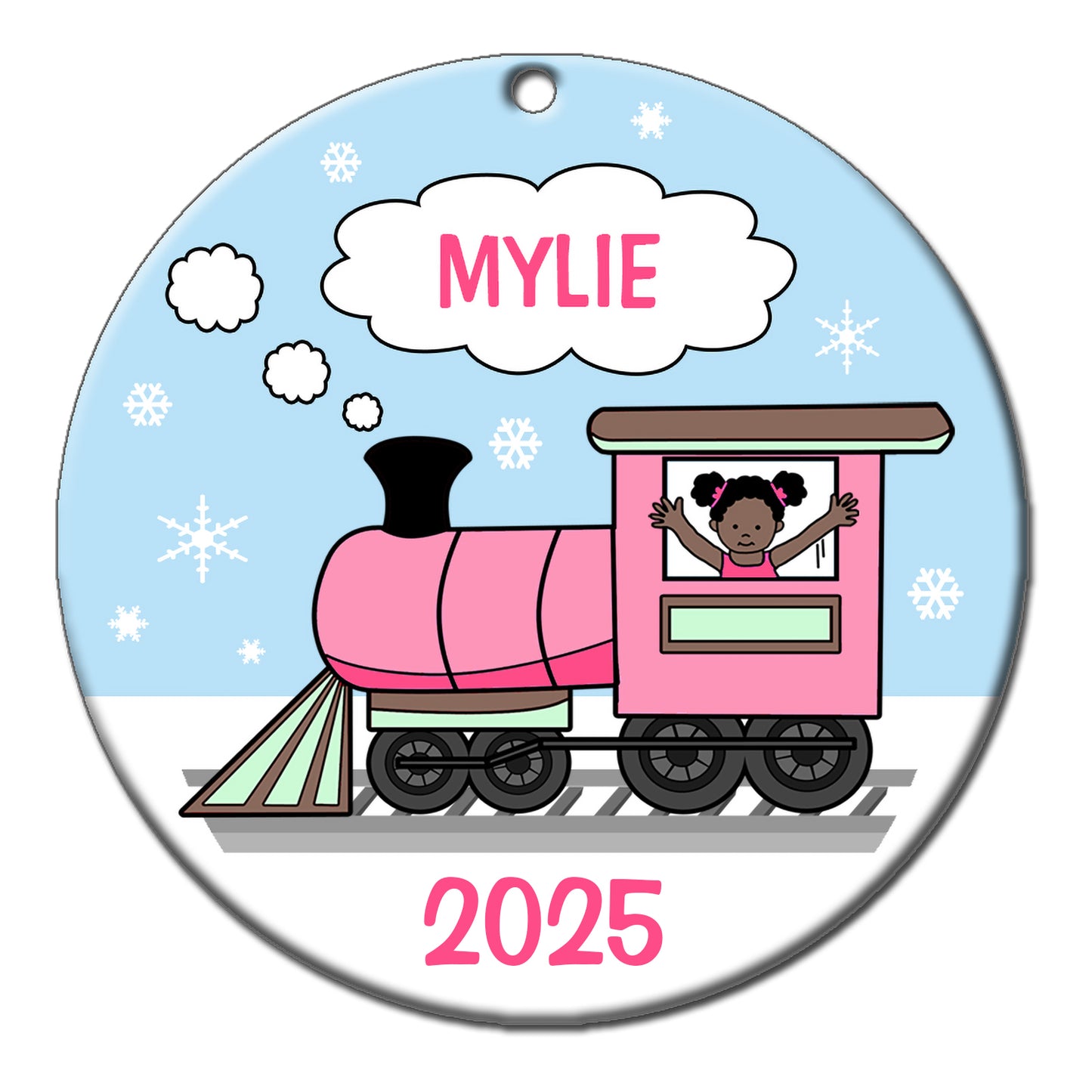 Train Girl Personalized Christmas Ornament