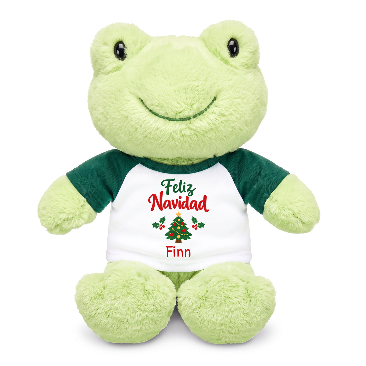 Personalized Christmas Stuffed Frog - 12 Inch Plush Tumbletoes Frog