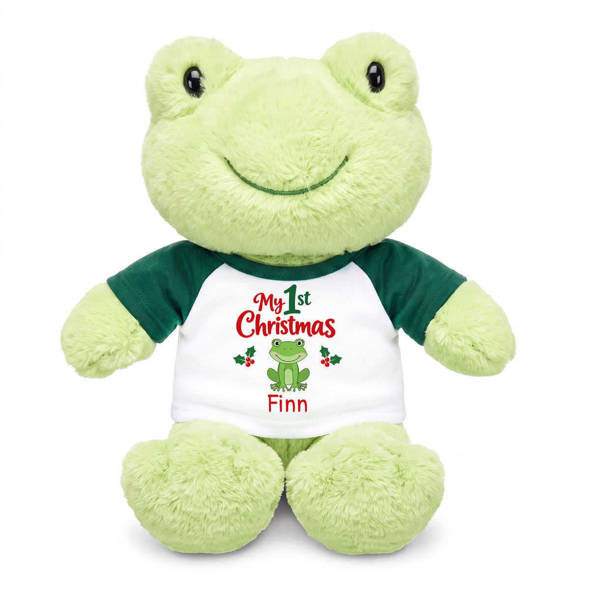 Personalized Christmas Stuffed Frog - 12 Inch Plush Tumbletoes Frog