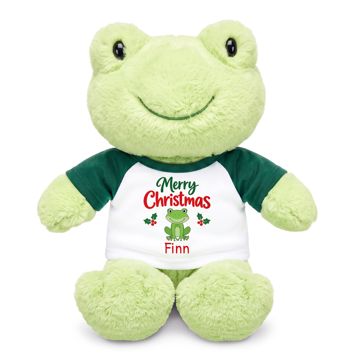 Personalized Christmas Stuffed Frog - 12 Inch Plush Tumbletoes Frog