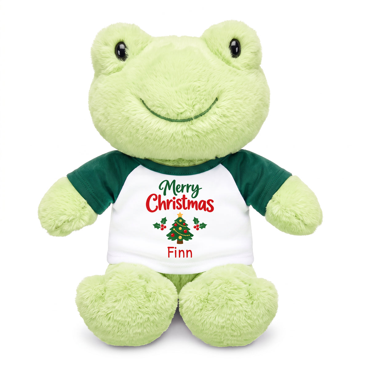 Personalized Christmas Stuffed Frog - 12 Inch Plush Tumbletoes Frog