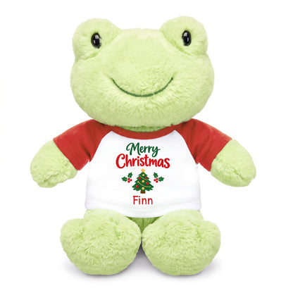 Personalized Christmas Stuffed Frog - 12 Inch Plush Tumbletoes Frog