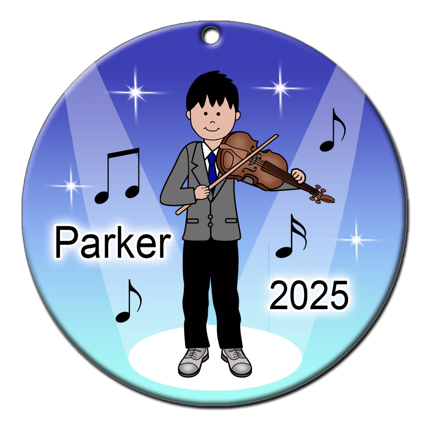 Violin Recital Boy Personalized Christmas Ornament