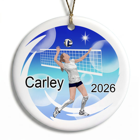 Volleyball Dreams Christmas Ornament - Brown Hair