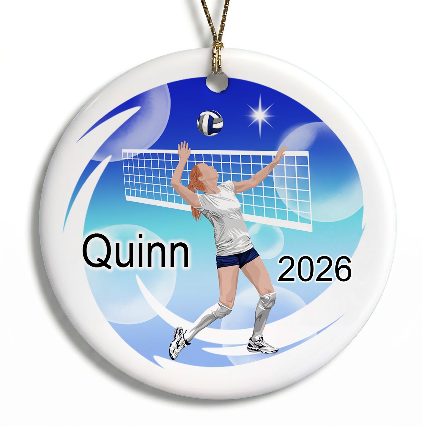 Volleyball Dreams Christmas Ornament - Red Hair