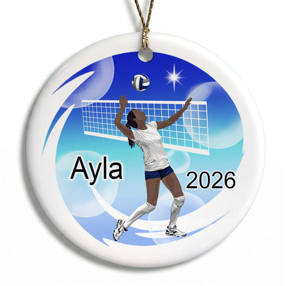 Volleyball Dreams Christmas Ornament - Black / African American