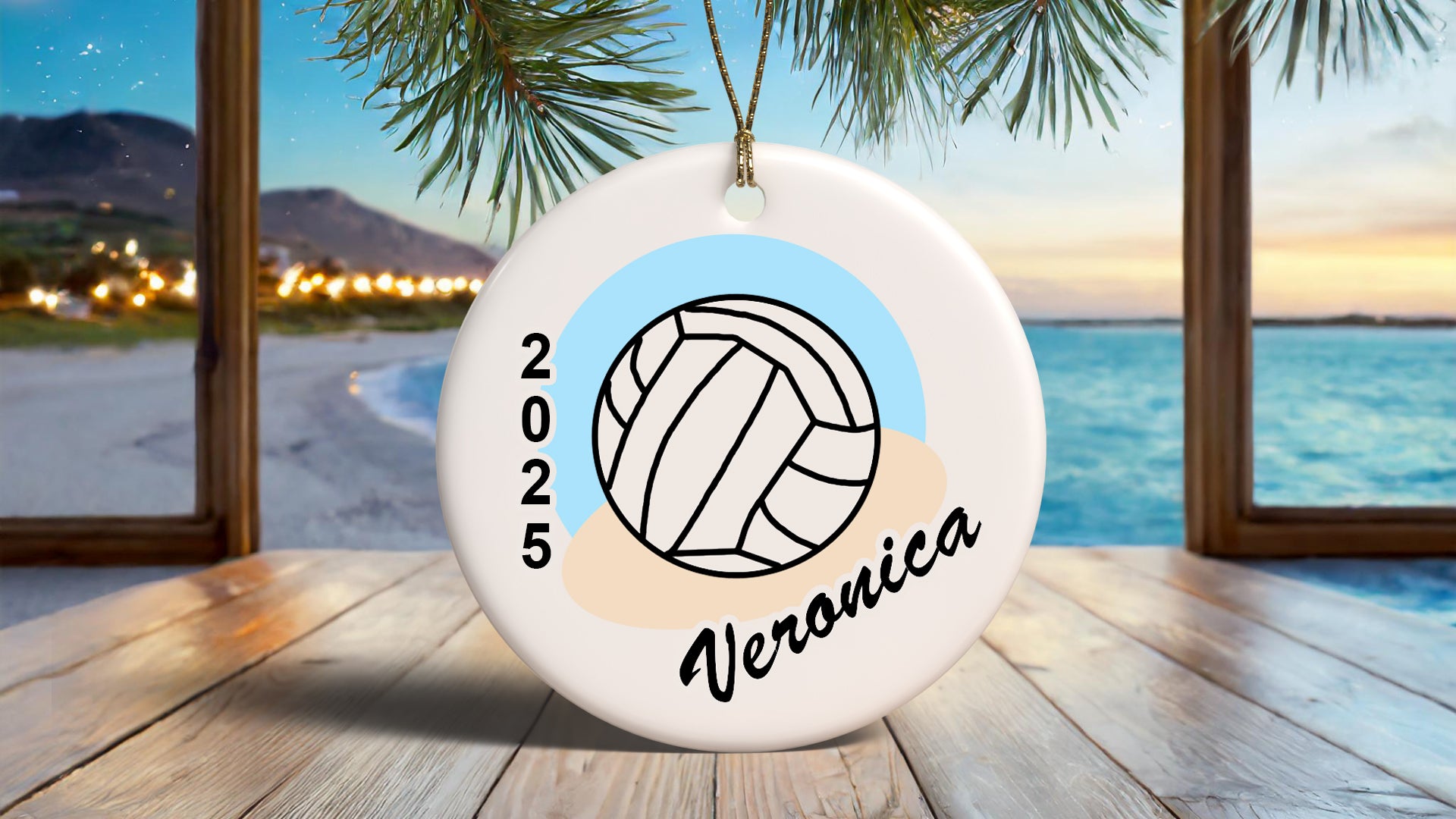 Volleyball Personalized Christmas Ornament