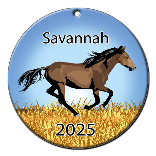 Wild Horse Personalized Christmas Ornament
