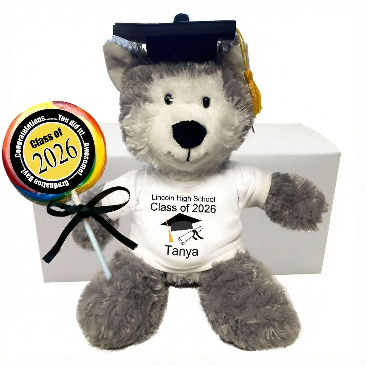 Graduation Husky Dog or Wolf Personalized Gift Set - 12