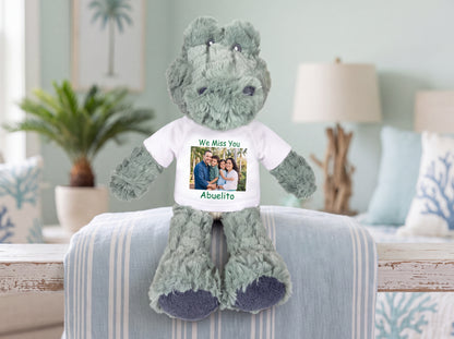 Personalized Stuffed Alligator / Crocodile - 12" Alli Gator with your custom Photo and/or Text