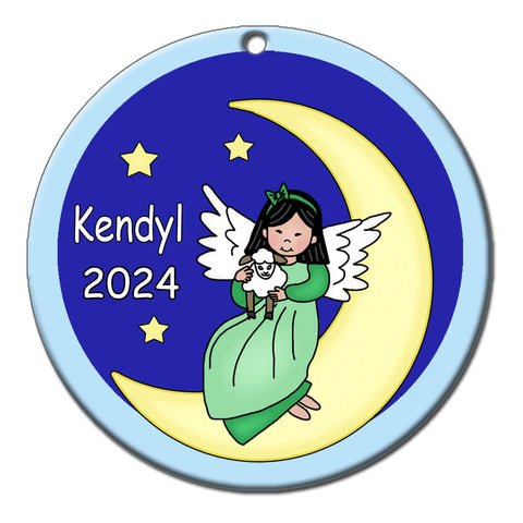 Angel Personalized Christmas Ornament - Moon