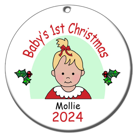 Babys 1st Christmas Ornament Personalized