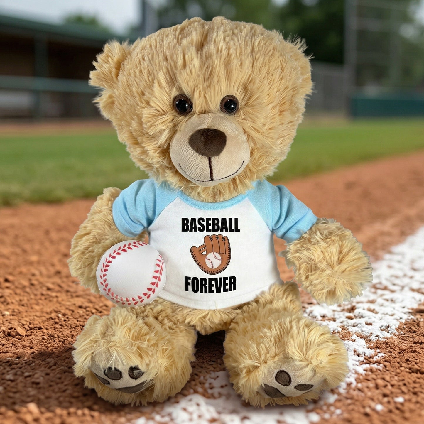 Personalized Baseball Teddy Bear - 14" Honey Bear