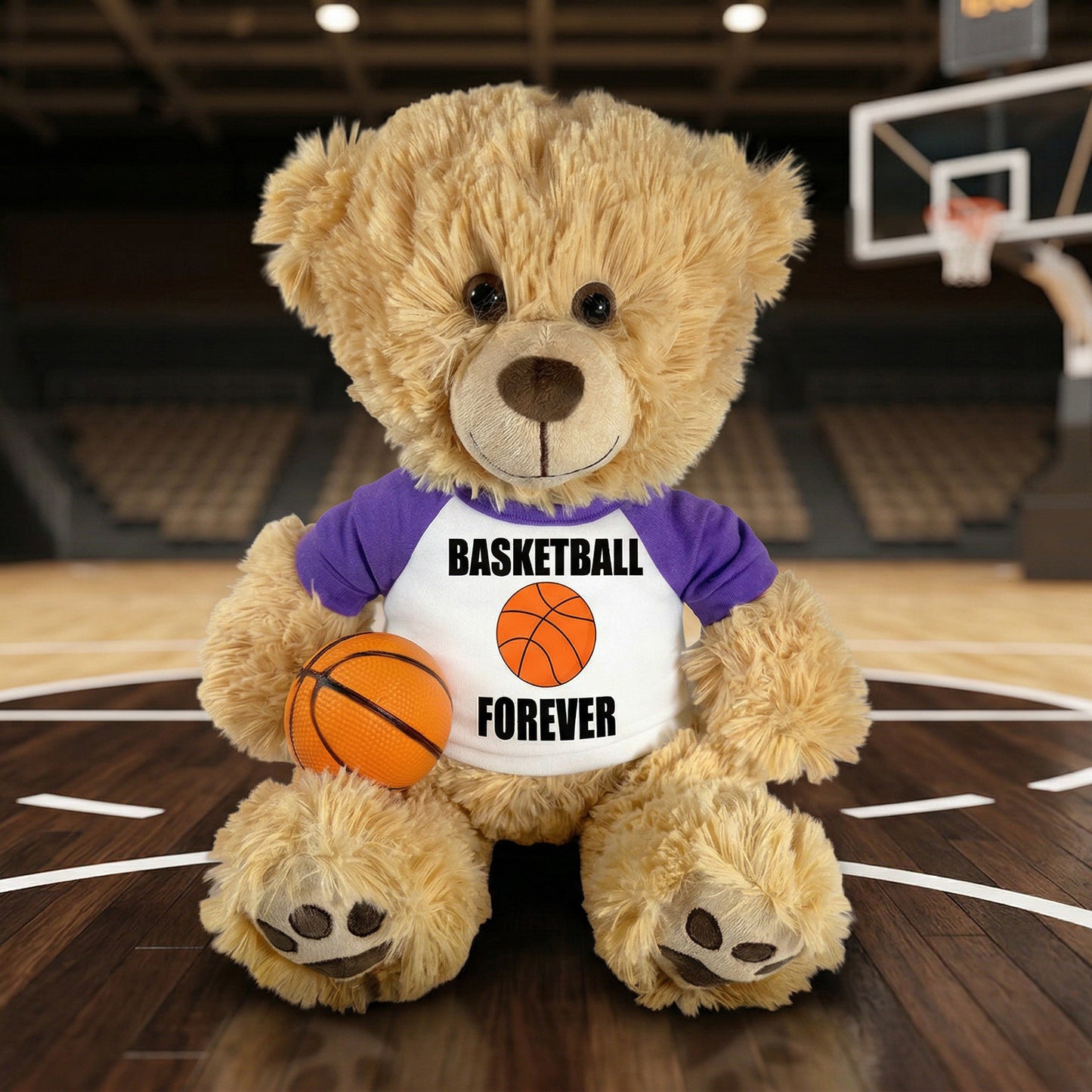 Personalized Basketball Teddy Bear - 14" Honey Bear