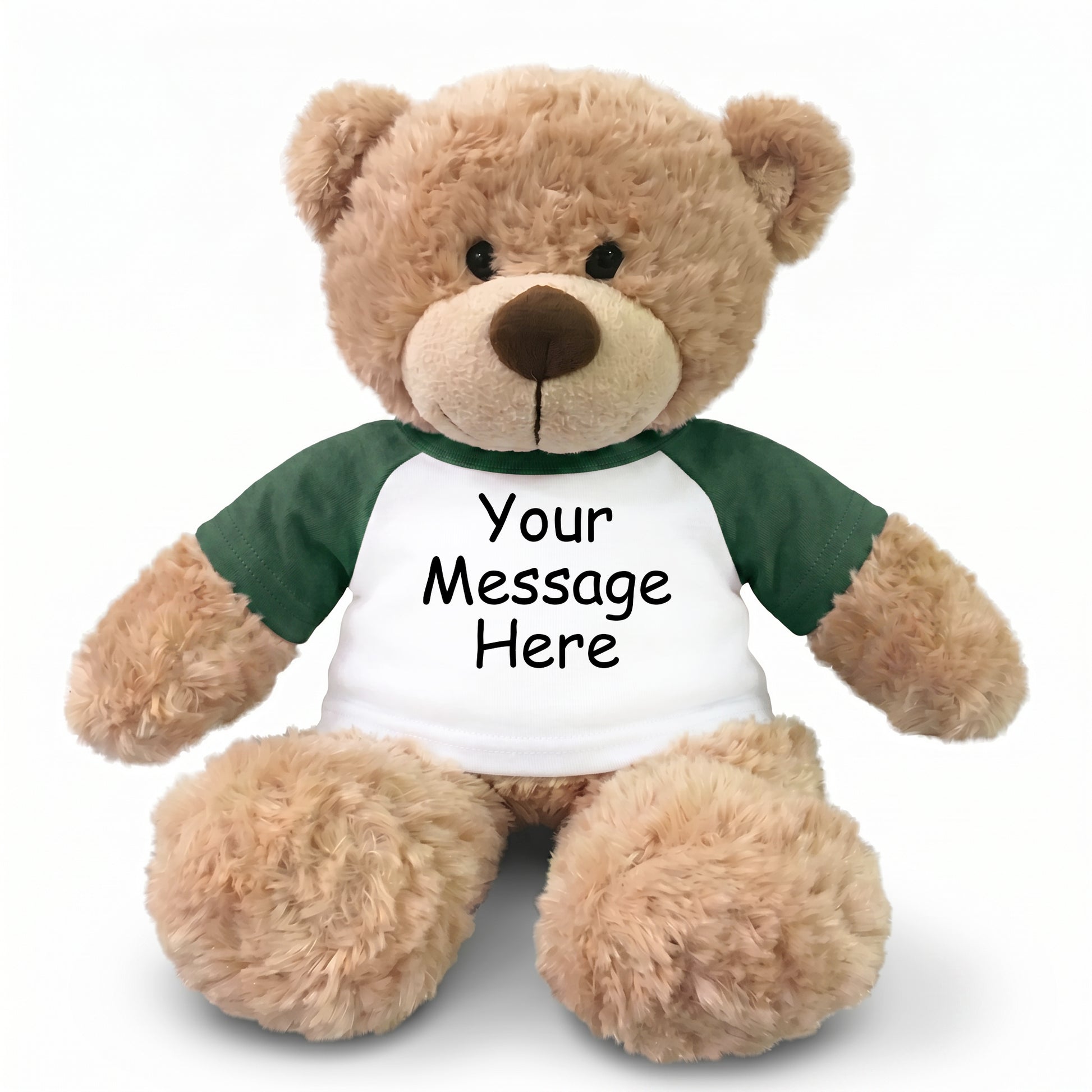 Personalized Teddy Bear - 13" Bonny Bear - Green Sleeves