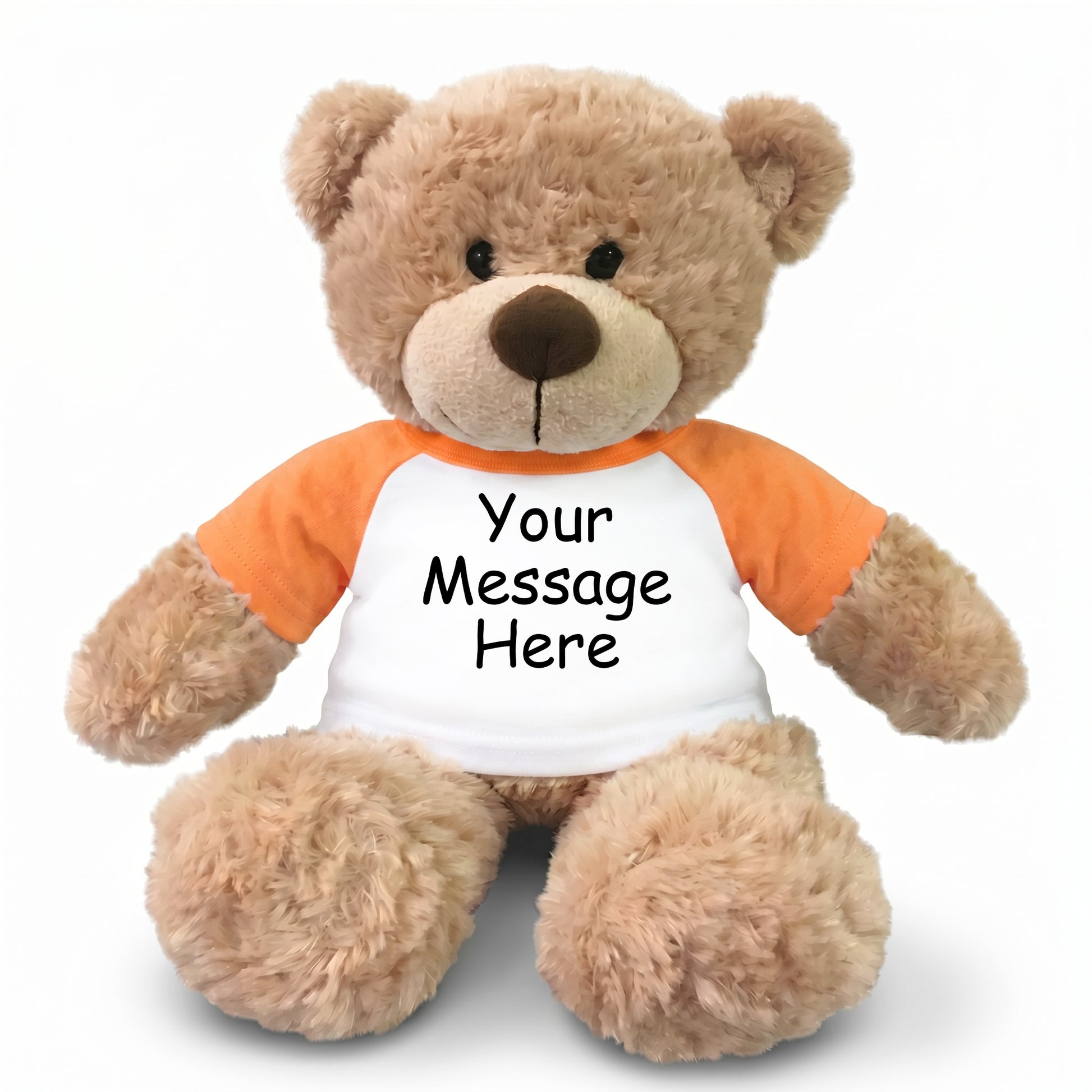 Personalized Teddy Bear - 13" Bonny Bear - Orange Sleeves
