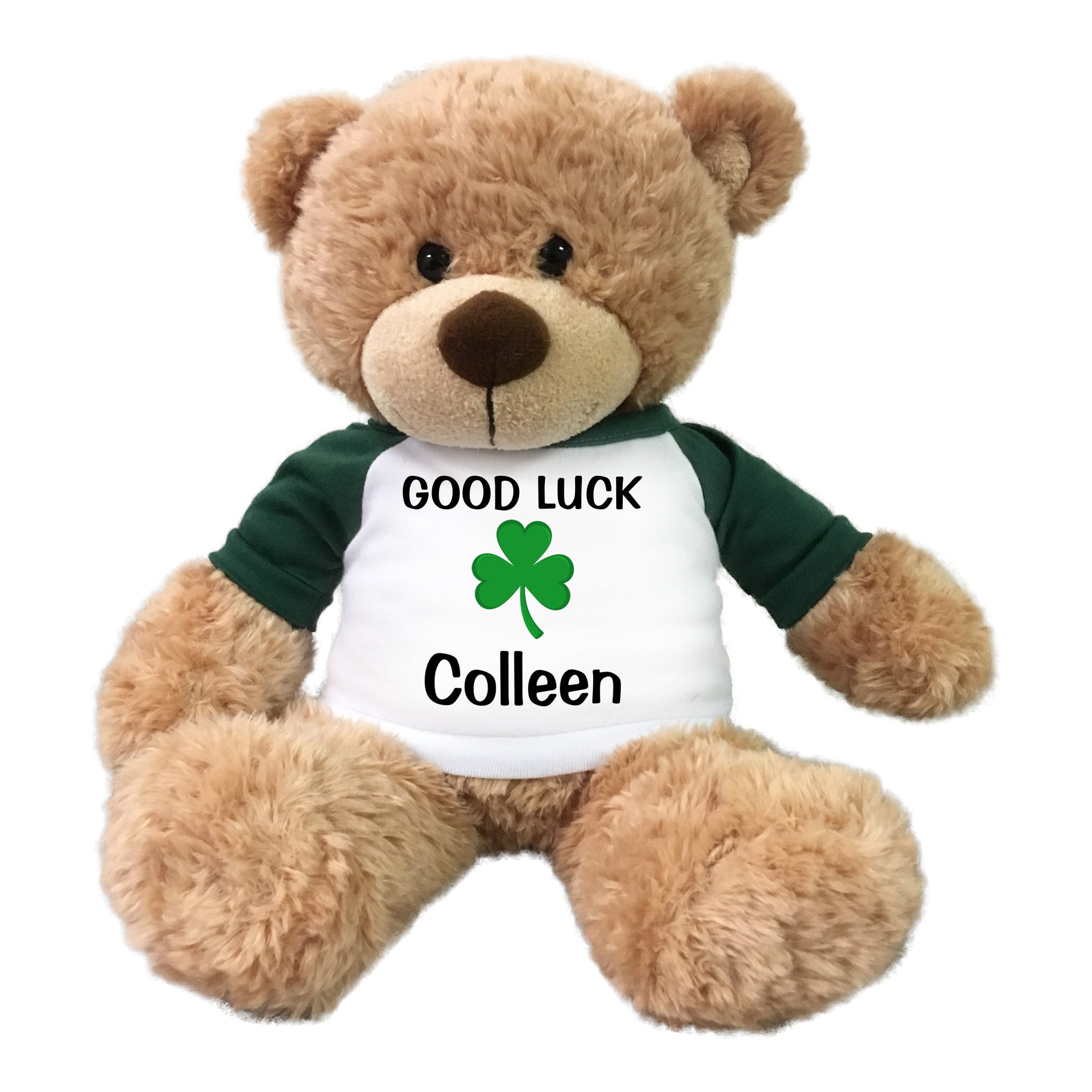 Personalized Lucky Teddy bear for St Patrick's Day - 13 inch Bonny Bear