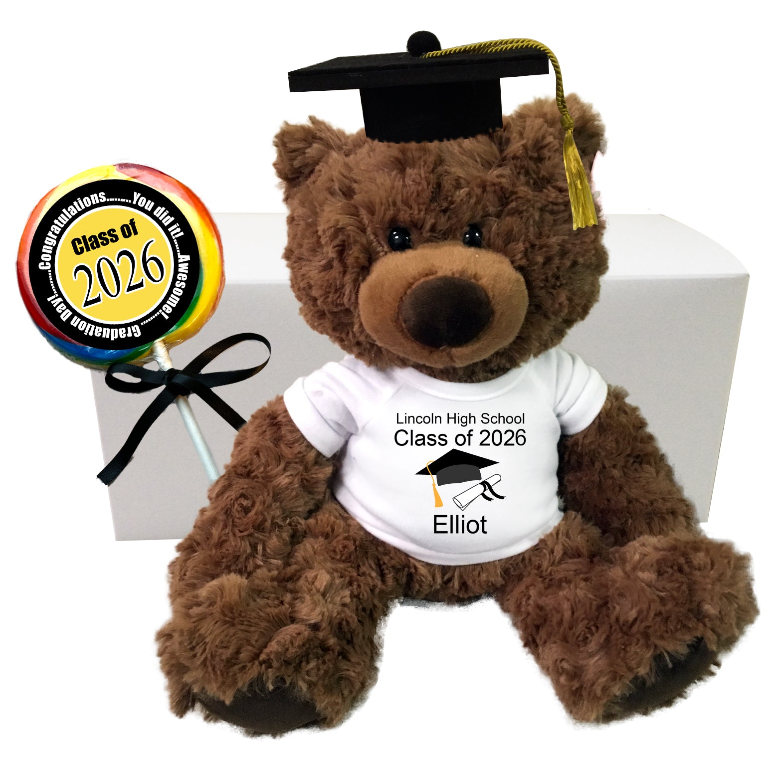 Graduation Teddy Bear Personalized Gift Set - 13" Coco Bear - Class of 2026
