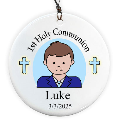 First Communion Personalized Christmas Ornament - Boy

