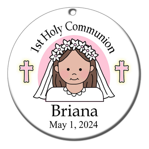 First Communion Personalized Christmas Ornament - Girl