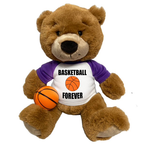 Personalized Basketball Teddy Bear - 14" Ginger Bear