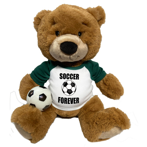 Personalized Soccer Teddy Bear - 14" Ginger Bear