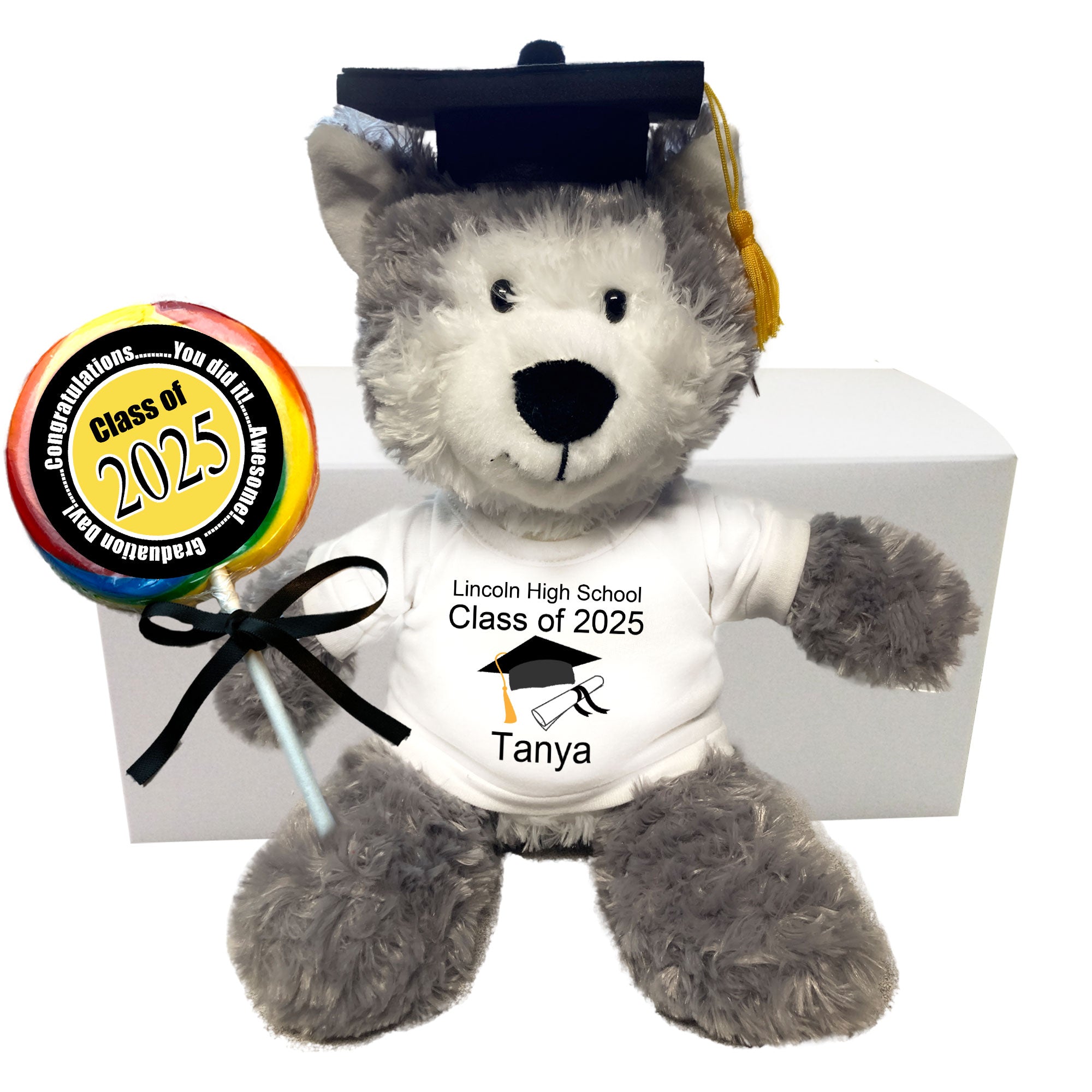 Graduation Husky Dog or Wolf Personalized Gift Set - 12