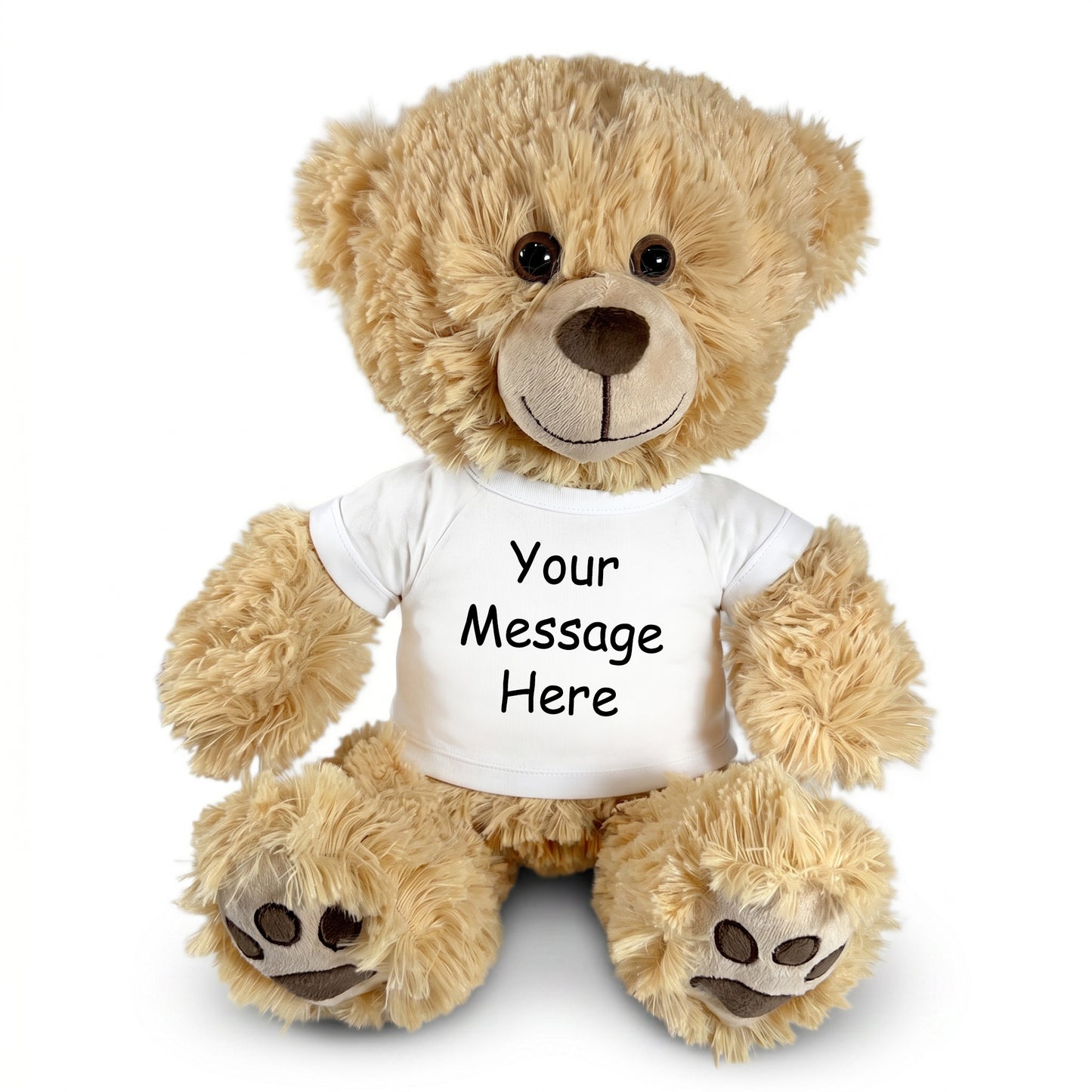 Personalized Teddy Bear - 14 Inch Honey Bear - White Shirt

