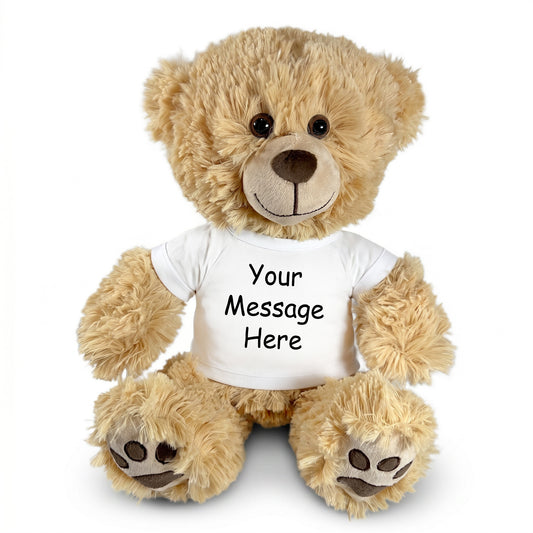 Personalized Teddy Bear - 14 Inch Honey Bear - White Shirt
