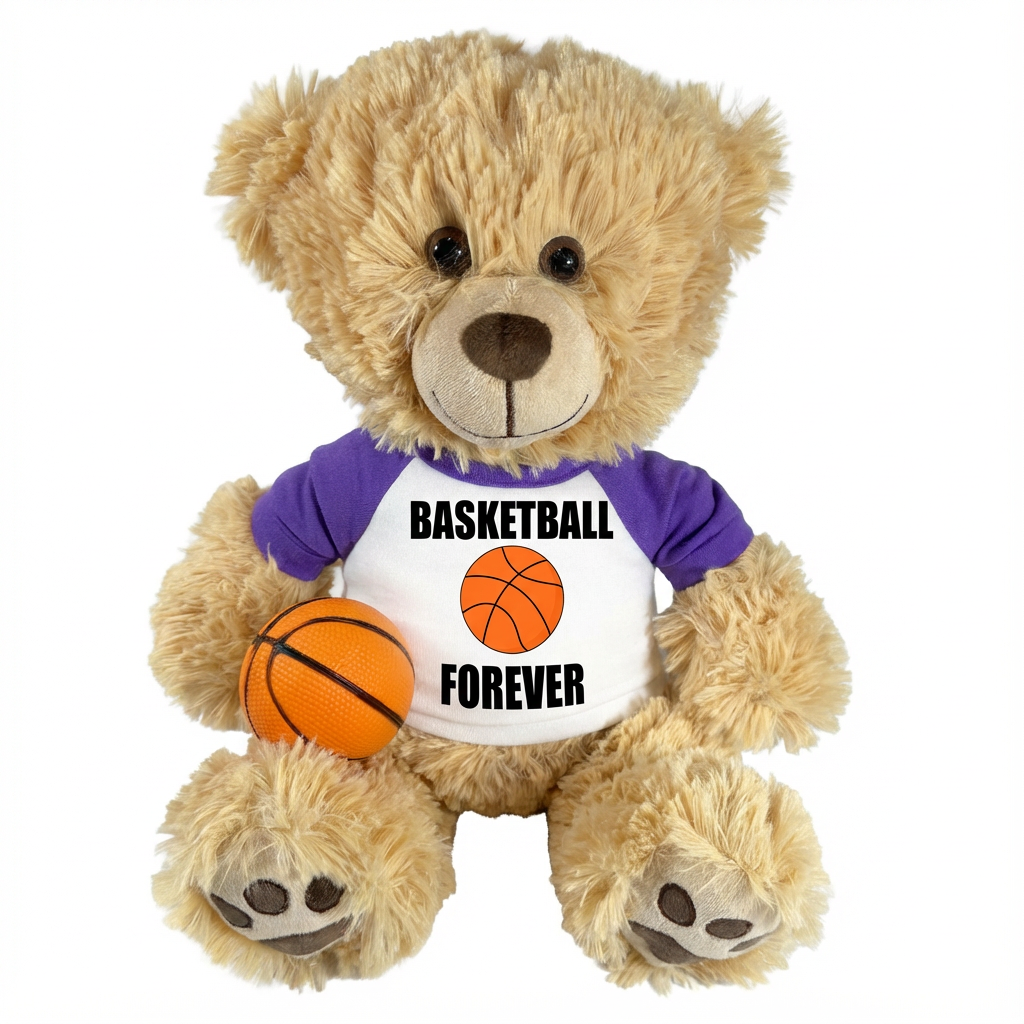 Personalized Basketball Teddy Bear - 14" Honey Bear