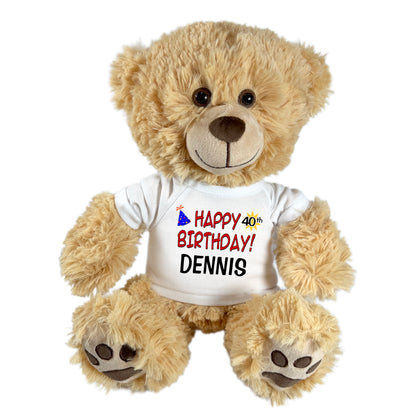 Personalized Birthday Teddy Bear - 14 Inch Honey Bear