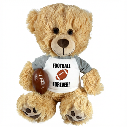 Personalized Football Teddy Bear - 14" Honey Bear