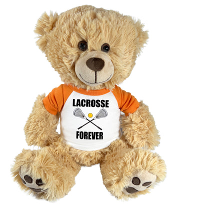 Personalized Lacrosse Teddy Bear - 14" Honey&nbsp; Bear