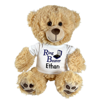 Ring Bearer Teddy Bear -  Personalized 14" Honey Bear