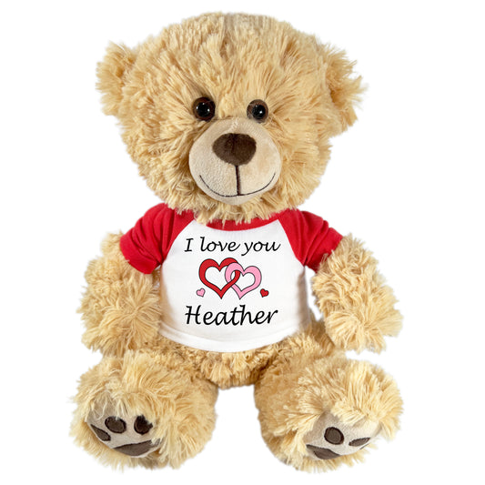 Personalized I Love You Teddy Bear - 14" Honey Bear