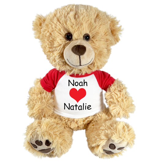 Personalized Valentine Teddy Bear - 14" Honey Bear