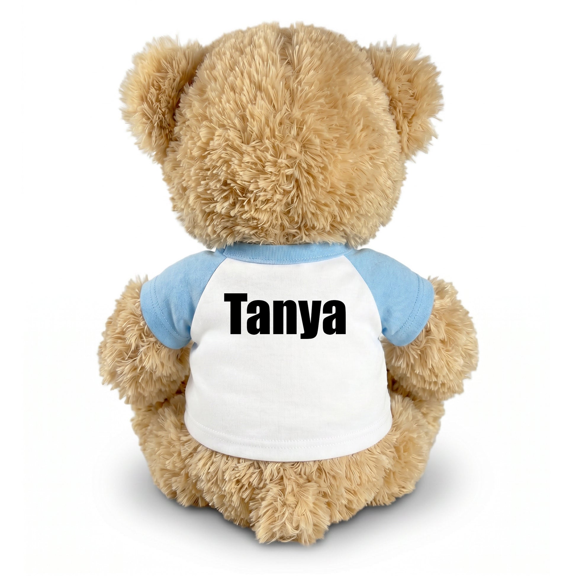 Back of Personalized Pickleball Teddy Bear - 14" Honey Bear, Paddle Design