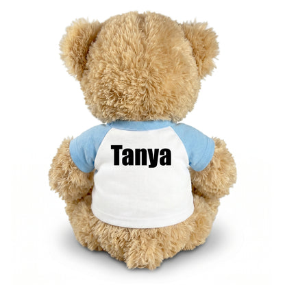 Back of Personalized Pickleball Teddy Bear - 14" Honey Bear, Paddle Design