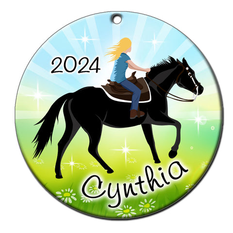 Horse Dreams Personalized Christmas Ornament -&nbsp;Sparkling Meadow