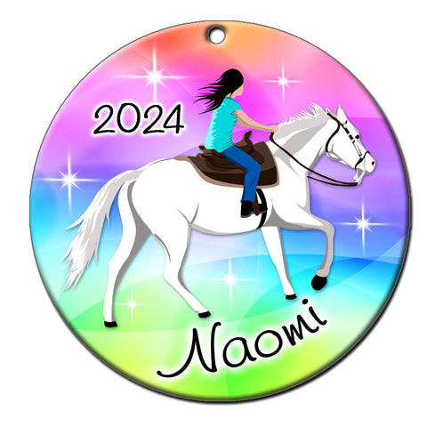 Horse Dreams Personalized Christmas Ornament -&nbsp;Rainbow Ride