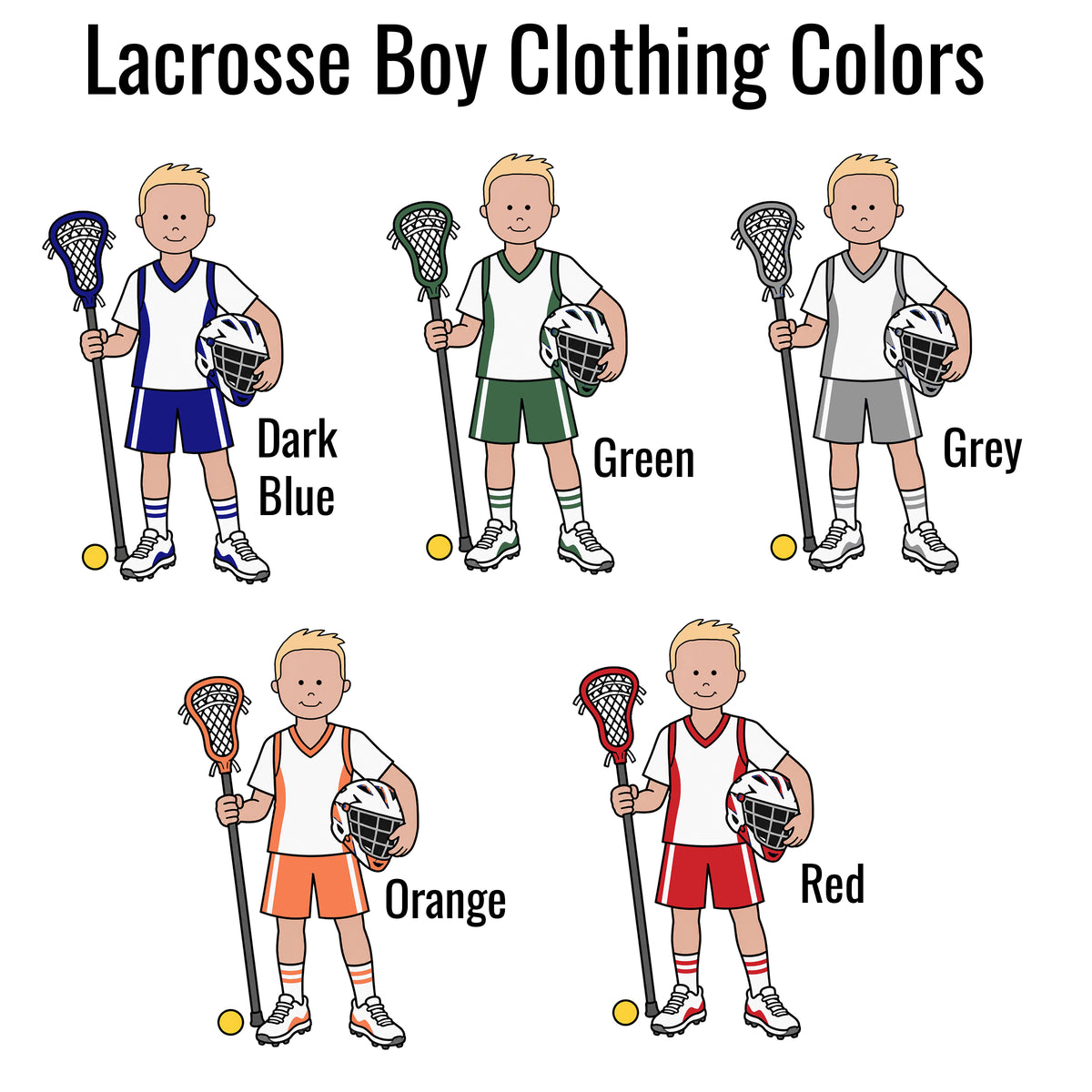 Clothing colors for Lacrosse Boy Personalized Christmas Ornament