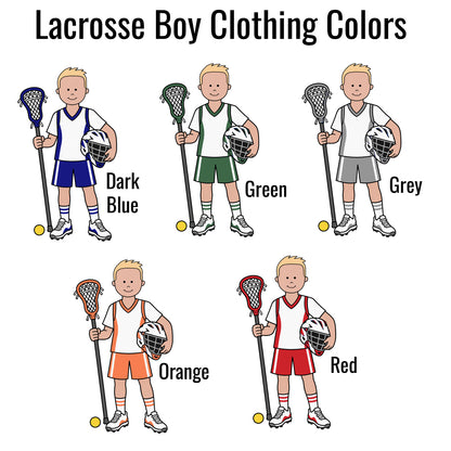 Clothing colors for Lacrosse Boy Personalized Christmas Ornament