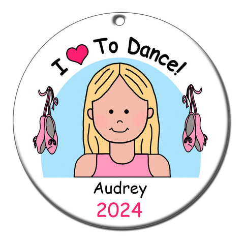Ballet or Dance Kid Personalized Christmas Ornament